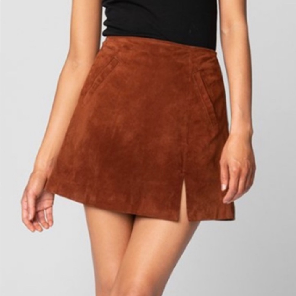Blank NYC - Brown Suede Skirt w/ Pockets